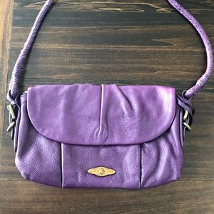 Elliott Lucca Purple Leather Crossbody Bag